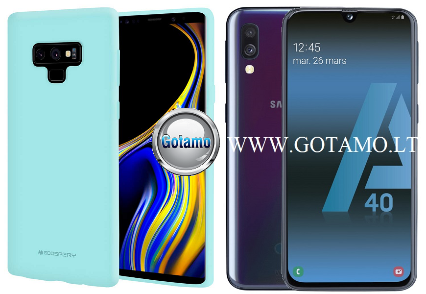Mercury Soft Feeling dėklas Samsung Galaxy A40 mėtinės spalvos