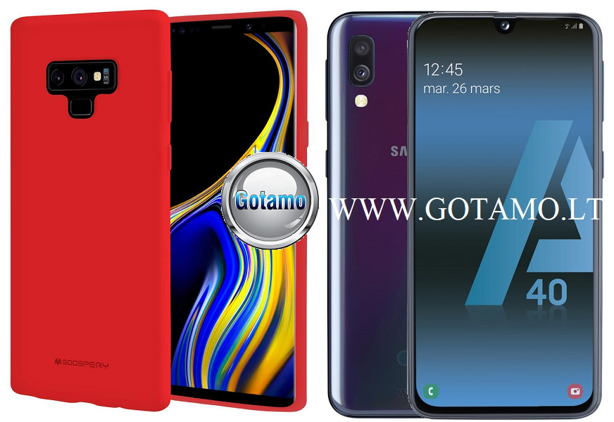 Mercury Soft Feeling dėklas Samsung Galaxy A40 raudonos spalvos