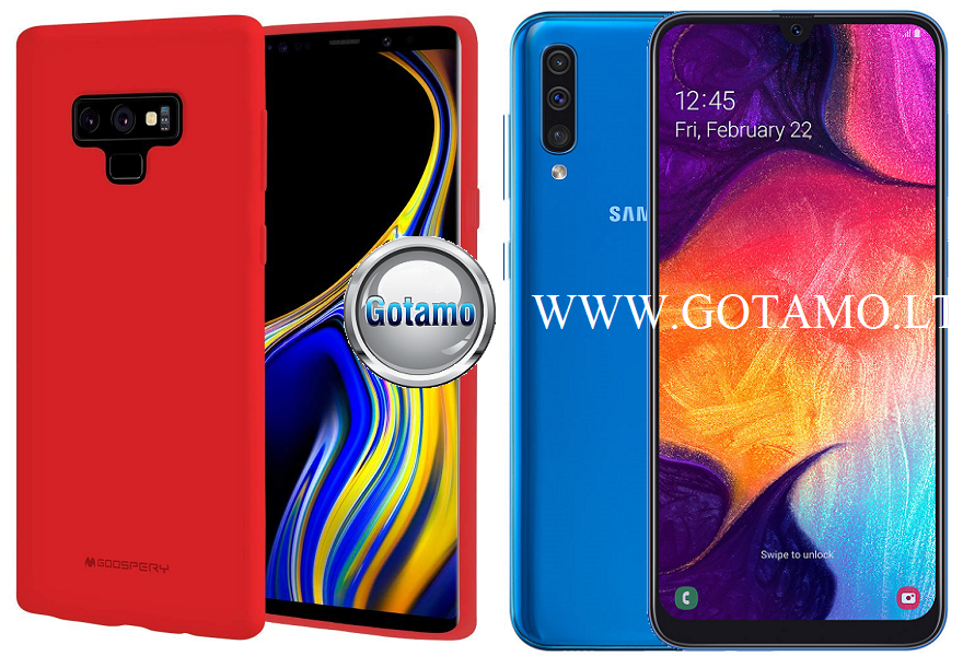 Mercury Soft Feeling dėklas Samsung Galaxy A50 raudonos spalvos