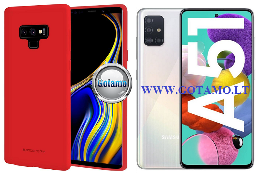 Mercury Soft Feeling dėklas Samsung Galaxy A51 raudonos spalvos