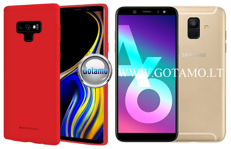 Mercury Soft Feeling dėklas Samsung Galaxy A6 (2018) raudonos spalvos