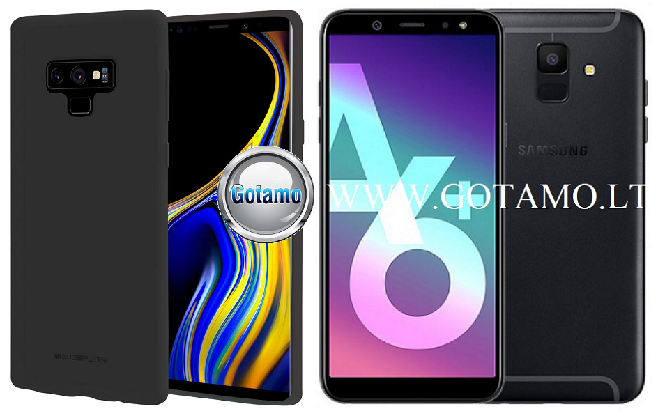 Mercury Soft Feeling dėklas Samsung Galaxy A6 Plus (2018) juodos spalvos