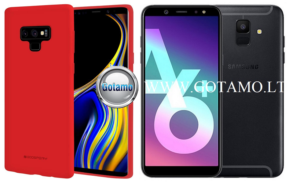 Mercury Soft Feeling dėklas Samsung Galaxy A6 Plus (2018) raudonos spalvos