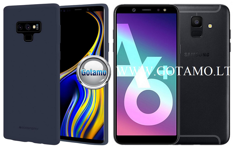 Mercury Soft Feeling dėklas Samsung Galaxy A6 Plus (2018) mėlynos spalvos