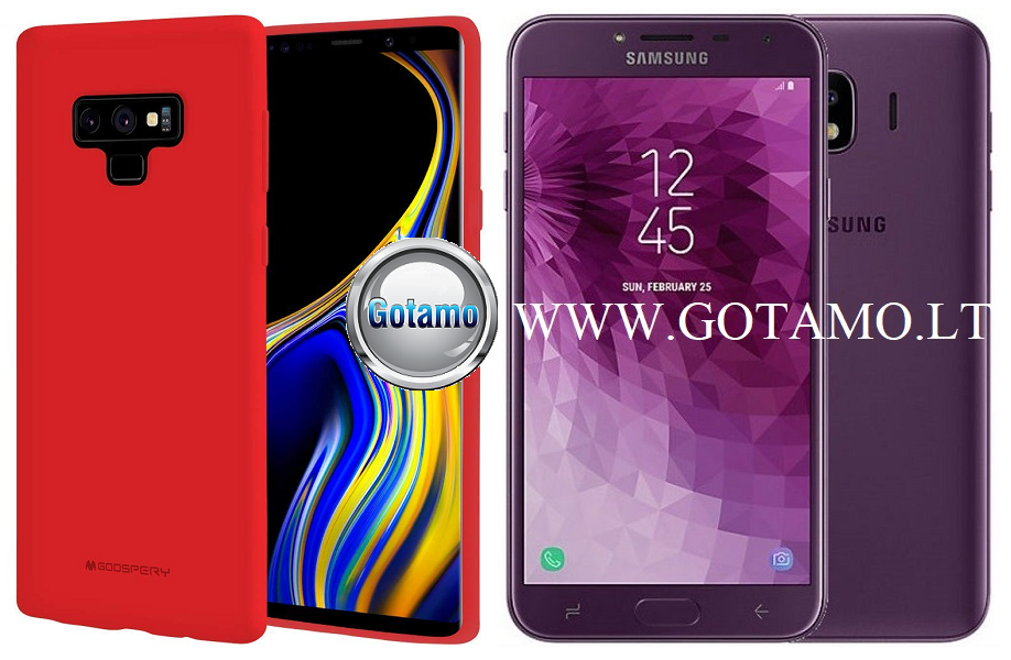 Mercury Soft Feeling dėklas Samsung Galaxy J4 (2018) raudonos spalvos
