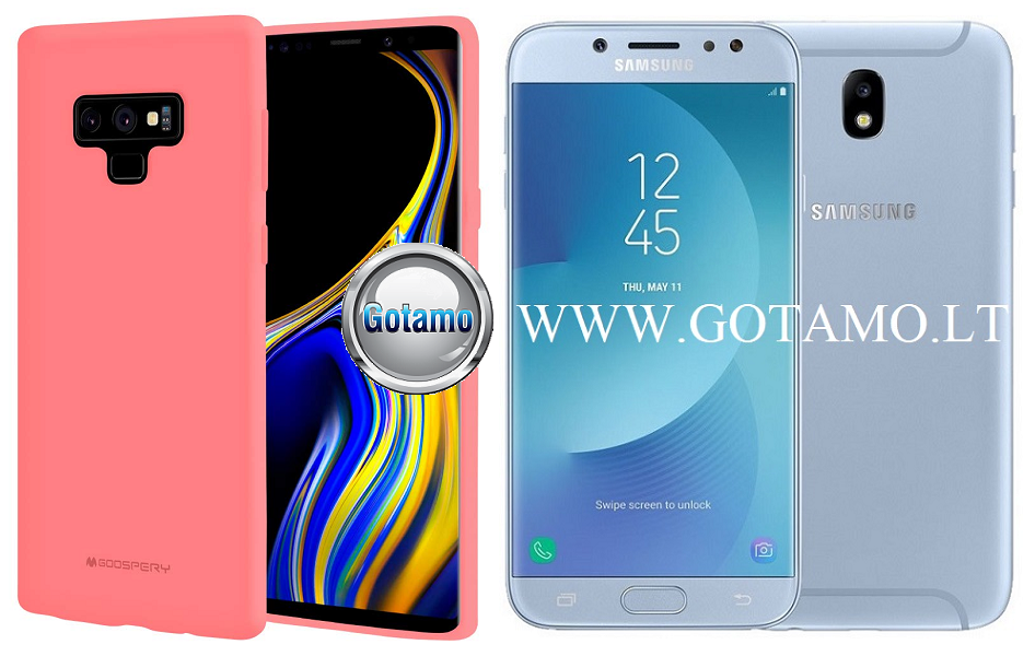 Mercury Soft Feeling dėklas Samsung Galaxy J7 (2017) rožinės spalvos