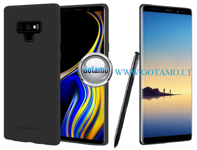 Mercury Soft Feeling dėklas Samsung Galaxy Note 8 juodos spalvos