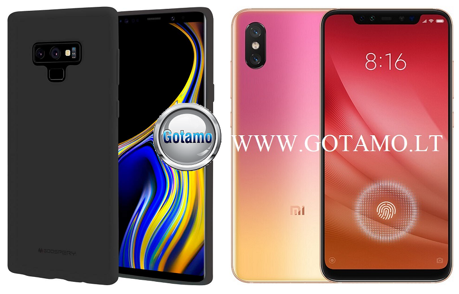 Mercury Soft Feeling dėklas nugarėlė Xiaomi Mi 8 Lite Xiaomi Mi 8X telefonui juodos spalvos