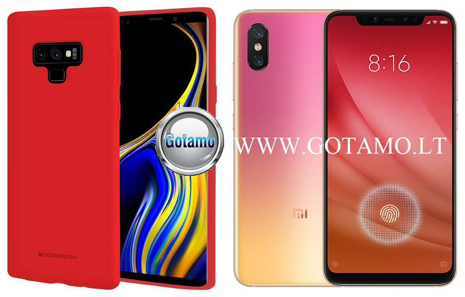 Mercury Soft Feeling dėklas nugarėlė Xiaomi Mi 8 Lite Xiaomi Mi 8X telefonui raudonos spalvos