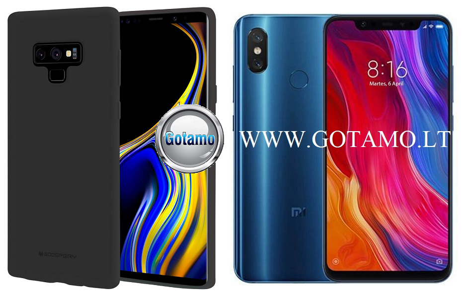 Mercury Soft Feeling dėklas nugarėlė Xiaomi Mi 8 Xiaomi Mi 8 Pro telefonui juodos spalvos