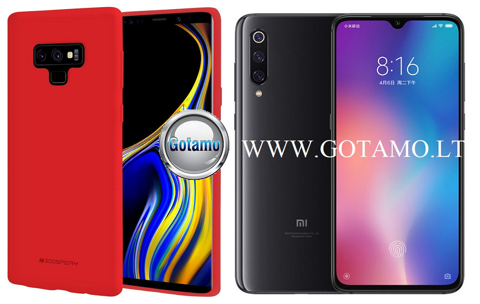 Mercury Soft Feeling dėklas nugarėlė Xiaomi Mi 9 telefonui raudonos spalvos