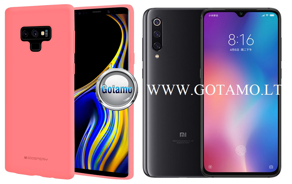 Mercury Soft Feeling dėklas nugarėlė Xiaomi Mi 9 telefonui rožinės spalvos
