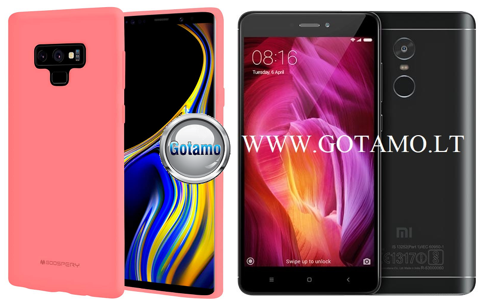Mercury Soft Feeling dėklas nugarėlė Xiaomi Redmi Note 4 Xiaomi Redmi Note 4X telefonui rožinės spalvos