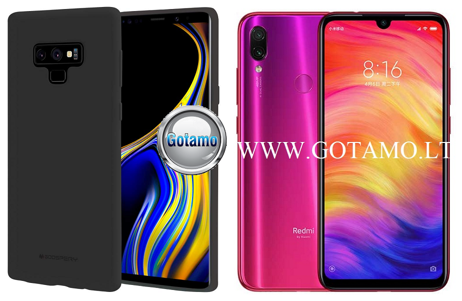 Mercury Soft Feeling dėklas nugarėlė Xiaomi Redmi Note 7 Xiaomi Redmi Note 7 Pro telefonui juodos spalvos