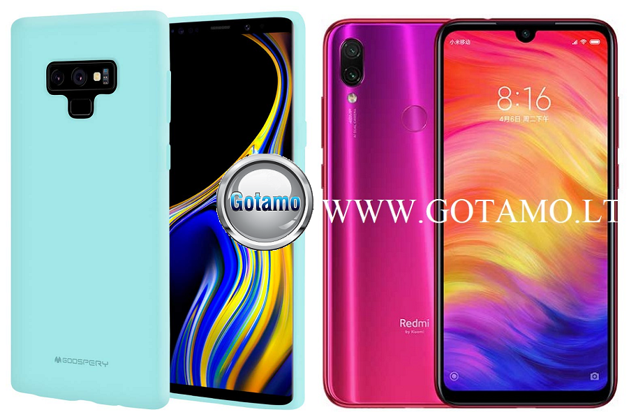 Mercury Soft Feeling dėklas nugarėlė Xiaomi Redmi Note 7 Xiaomi Redmi Note 7 Pro telefonui mėtinės spalvos