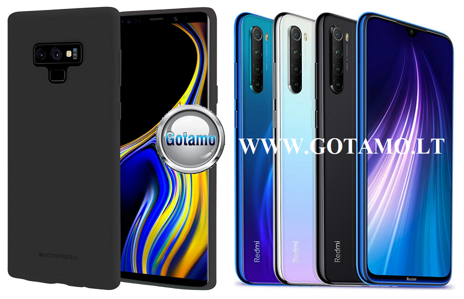Mercury Soft Feeling dėklas nugarėlė Xiaomi Redmi Note 8 telefonui juodos spalvos