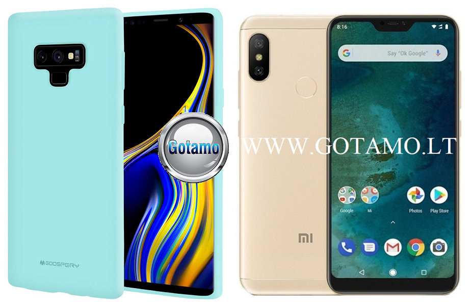 Mercury Soft Felling dėklas nugarėlė Xiaomi Mi A2 Lite Xiaomi Redmi 6 Pro telefonui mėtinės spalvos