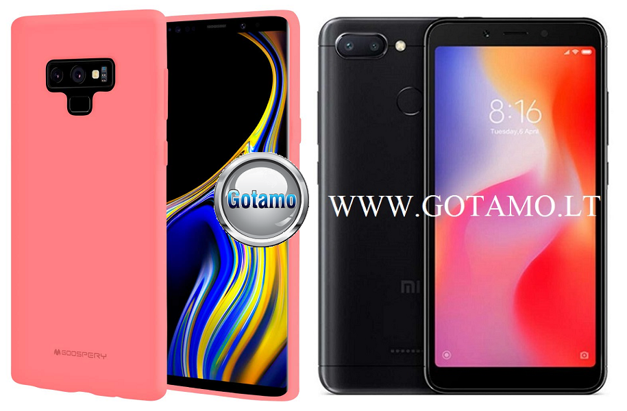 Mercury Soft Felling dėklas nugarėlė Xiaomi Redmi 6 6A telefonui rožinės spalvos