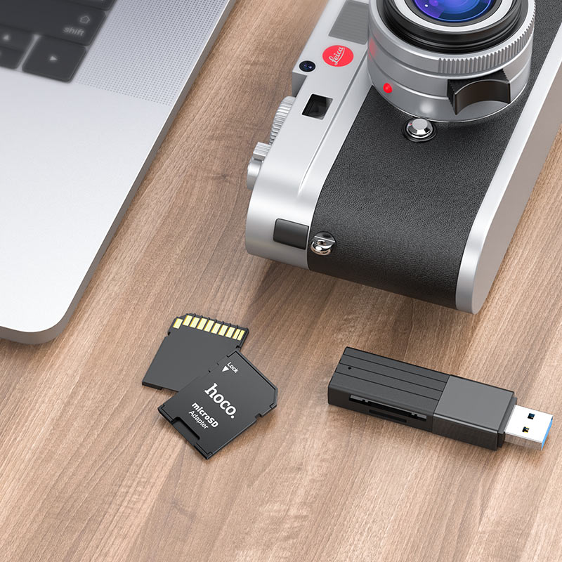 Micro SD (TF) į SD atminties kortelės adapteris Hoco HB22 2 Adapteris Hoco HB22 su kortele