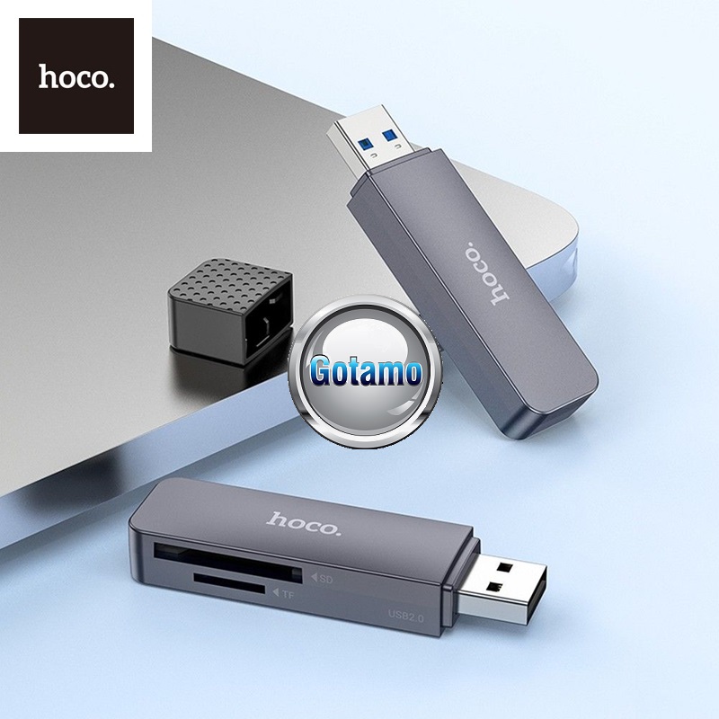Micro SD (TF) ir SD kortelių skaitytuvas USB 2.0 Hoco HB45 2 Kortelių skaitytuvas Hoco HB45 su kortelėmis