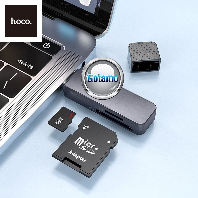 Micro SD (TF) ir SD kortelių skaitytuvas USB 2.0 Hoco HB45 3 Kortelių skaitytuvas Hoco HB45 3