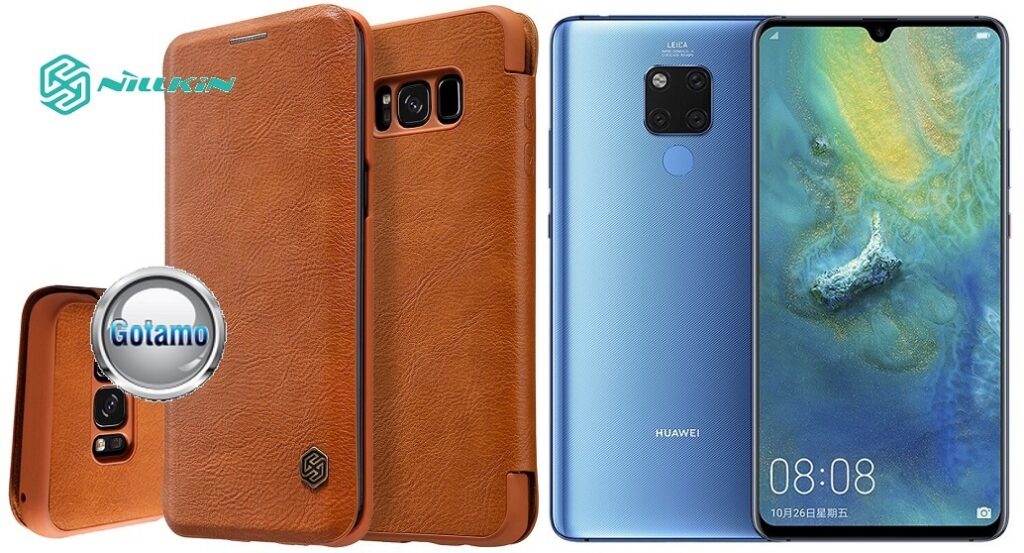 Nillkin Qin odinis dėklas Huawei Mate 20 telefonams rudos spalvos