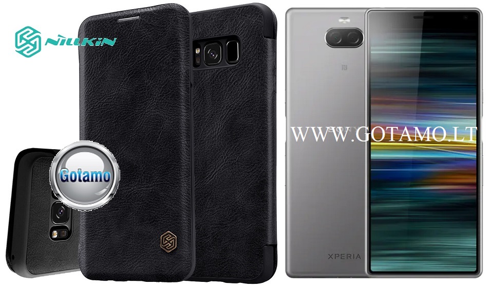 Nillkin Qin odinis dėklas Sony Xperia 10 Plus, Sony Xperia XA3 Ultra juodos spalvos