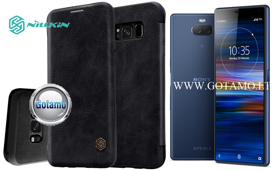 Nillkin Qin odinis dėklas Sony Xperia 10, Sony Xperia XA3 juodos spalvos