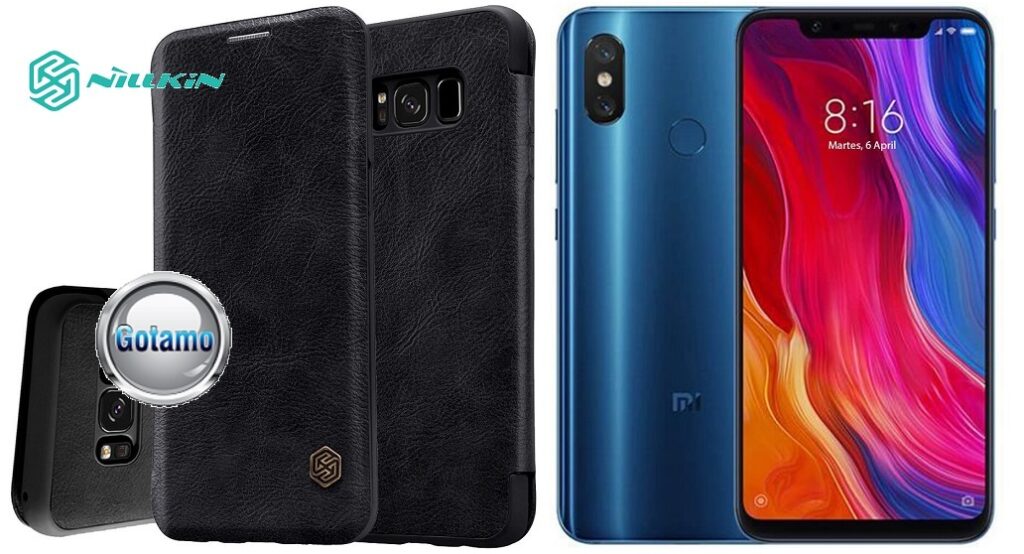 Nillkin Qin odinis dėklas Xiaomi Mi 8, Xiaomi Mi 8 Pro telefonams juodos spalvos