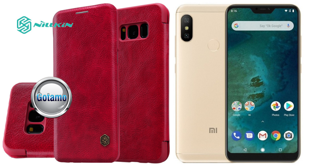 Nillkin Qin odinis dėklas Xiaomi Mi A2 Lite, Xiaomi Redmi 6 Pro telefonams raudonos spalvos