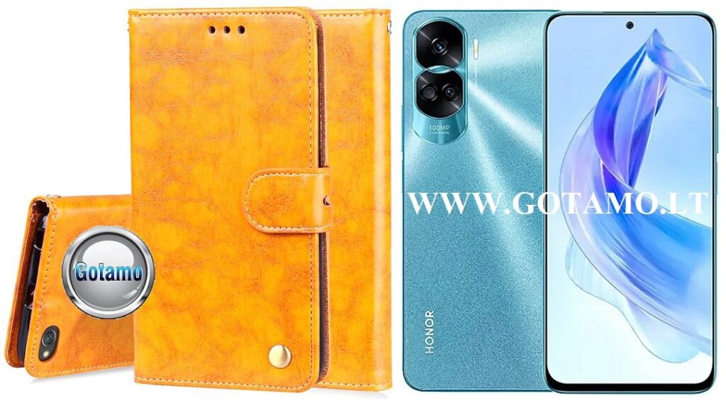Odyssey dėklas Honor 90 Lite telefonui garstyčių spalvos