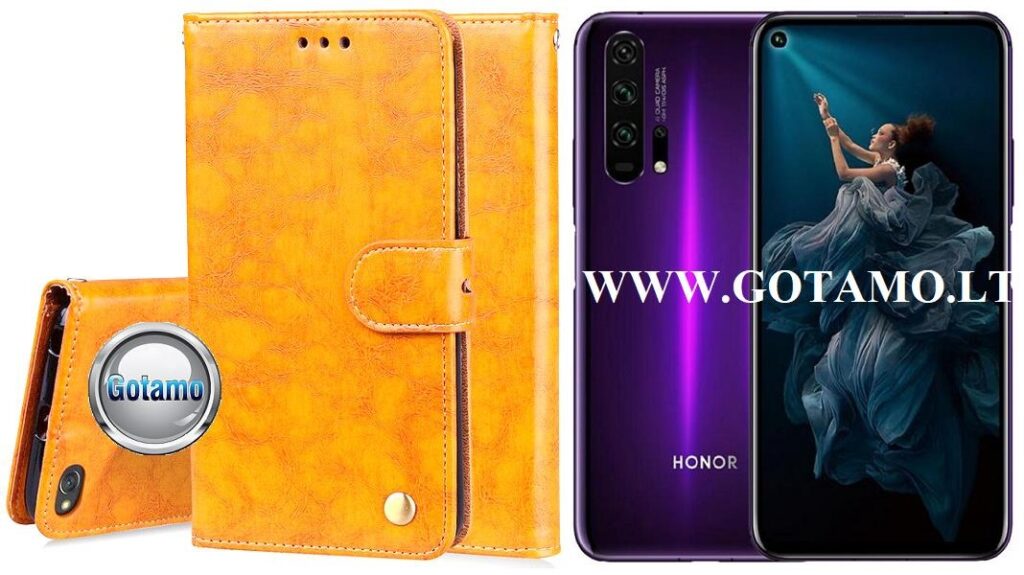 Odyssey dėklas Huawei Honor 20, Huawei Honor 20 Pro, Huawei nova 5T telefonams garstyčių spalvos