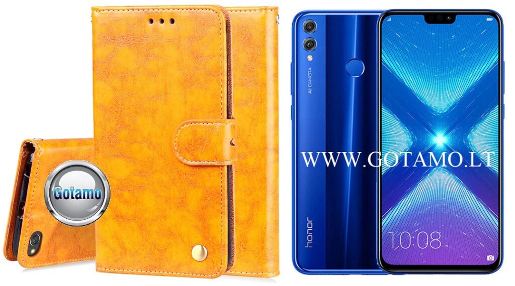 Odyssey dėklas Huawei Honor 8X telefonui garstyčių spalvos