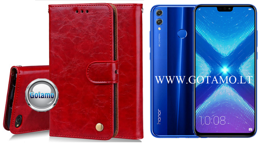 Odyssey dėklas Huawei Honor 8X telefonui raudonos spalvos
