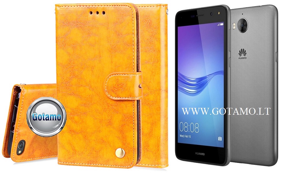Odyssey dėklas Huawei Y5 (2017), Huawei Y6 (2017) telefonams garstyčių spalvos