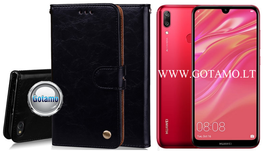 Odyssey dėklas Huawei Y7 (2019) telefonui juodos spalvos