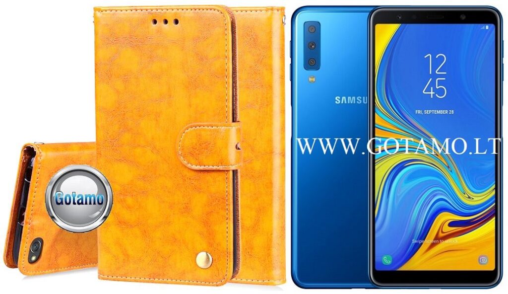 Odyssey dėklas Samsung Galaxy A7 (2018) garstyčių spalvos