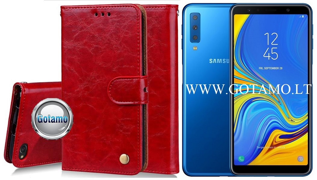 Odyssey dėklas Samsung Galaxy A7 (2018) telefonui raudonos spalvos 1 Odyssey dėklas Samsung Galaxy A7 (2018) raudonos spalvos