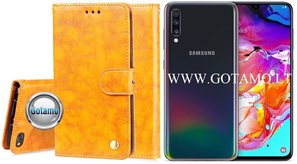 Odyssey dėklas Samsung Galaxy A70 garstyčių spalvos