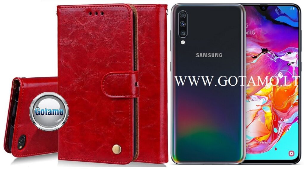 Odyssey dėklas Samsung Galaxy A70 raudonos spalvos