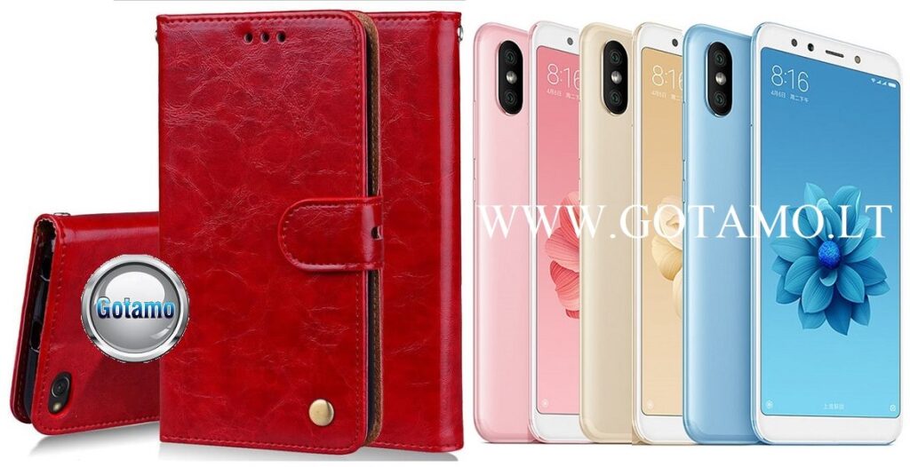 Odyssey dėklas Xiaomi Mi A2, Xiaomi Mi 6X telefonams raudonos spalvos