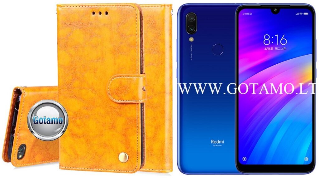 Odyssey dėklas Xiaomi Redmi 7 telefonui garstyčių spalvos