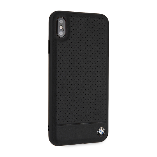 Originalus BMW dėklas nugarėlė Perforated Leather Apple iPhone Xs Max telefonams juodos spalvos 2 Bmw deklas perforated leather Apple iPhone xs max juodos 2