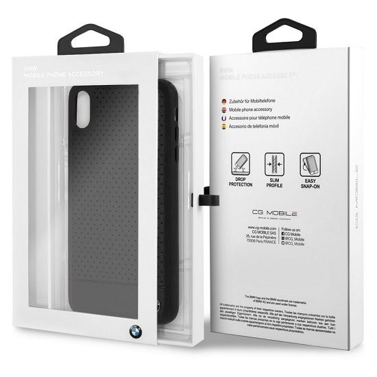 Originalus BMW dėklas nugarėlė Perforated Leather Apple iPhone Xs Max telefonams juodos spalvos 6 Bmw deklas perforated leather Apple iPhone xs max juodos 6