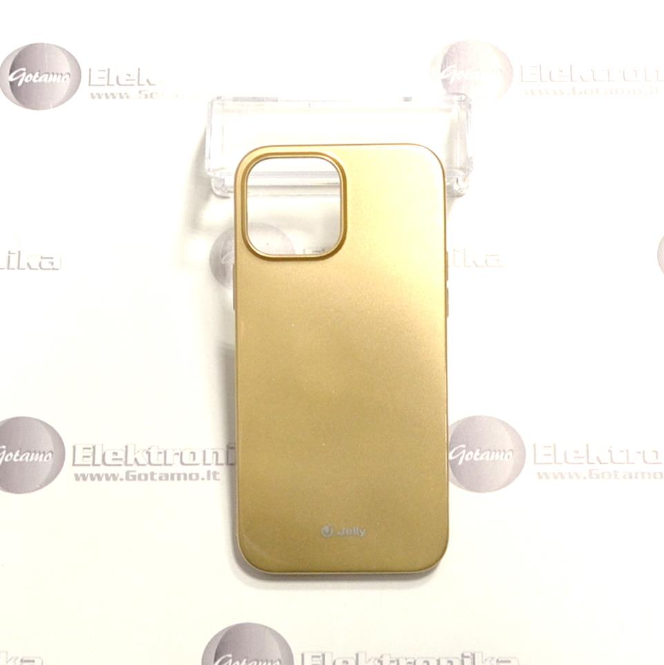 Pearl Jelly dėklas nugarėlė Apple iPhone 13 Pro Max telefonui aukso spalvos 2 Pearl jelly deklas Apple iPhone 13 pro max aukso 2