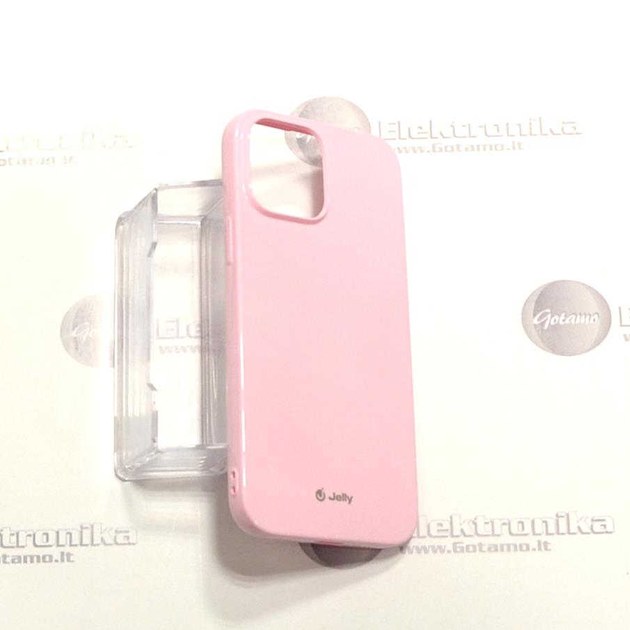 Pearl Jelly dėklas nugarėlė Apple iPhone 13 Pro Max telefonui šviesiai rožinės spalvos 4 Jelly deklas Apple iPhone 13 pro max sviesiai rozines 4