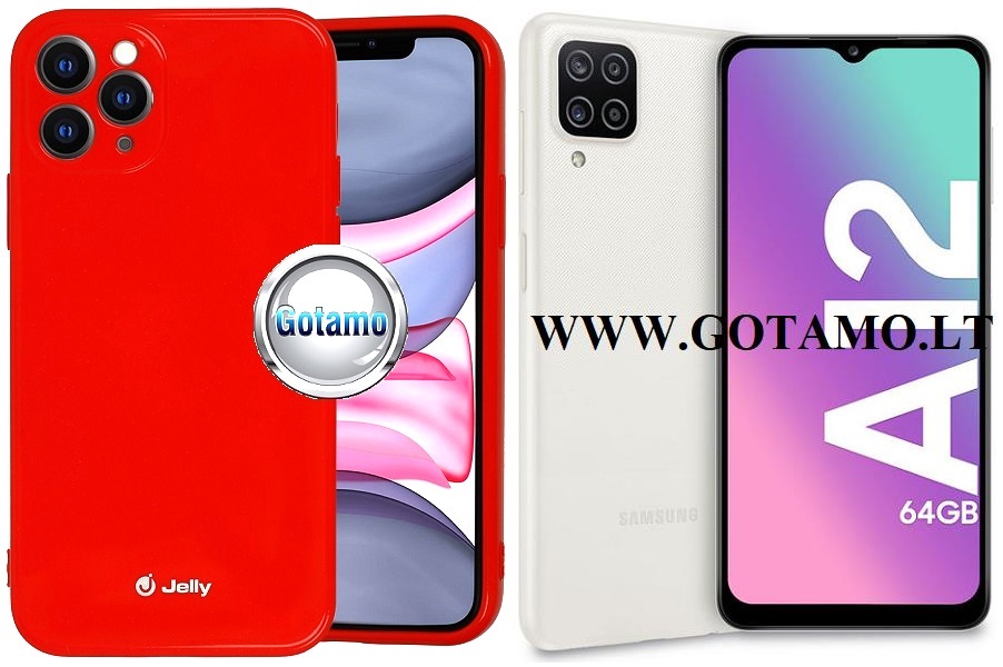 Pearl Jelly dėklas Samsung Galaxy M12 raudonos spalvos
