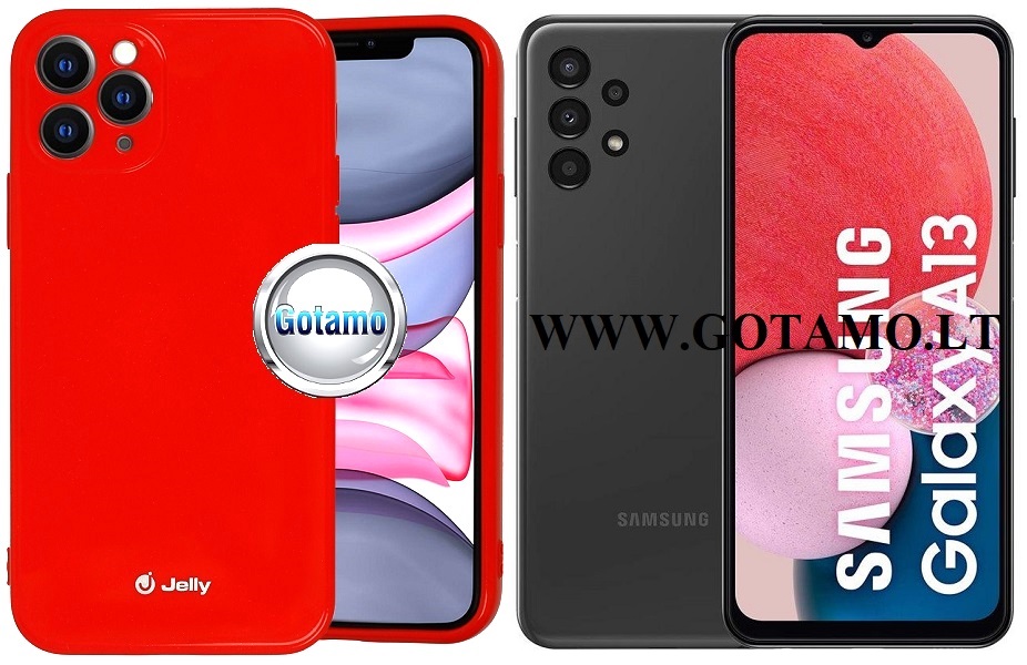 Pearl Jelly dėklas Samsung Galaxy A13 raudonos spalvos