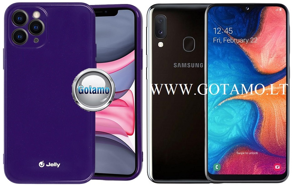 Pearl Jelly dėklas Samsung Galaxy A20e violetinės spalvos
