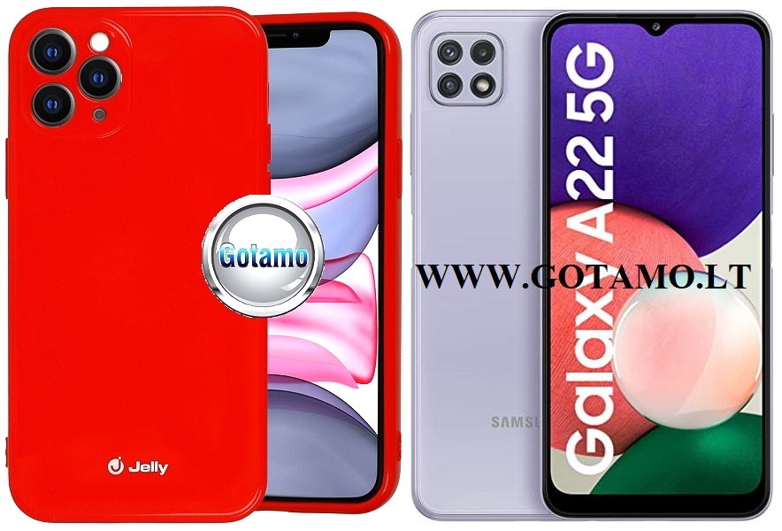 Pearl Jelly dėklas Samsung Galaxy A22 5G raudonos spalvos